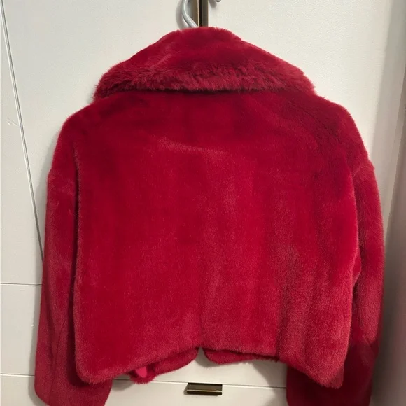 Red Faux Fur Jacket - Picture 3 of 3